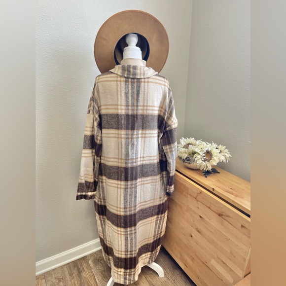 Fall Vibes Plaid Oversized Great for Layering Trench Shacket - Picture 10 of 11